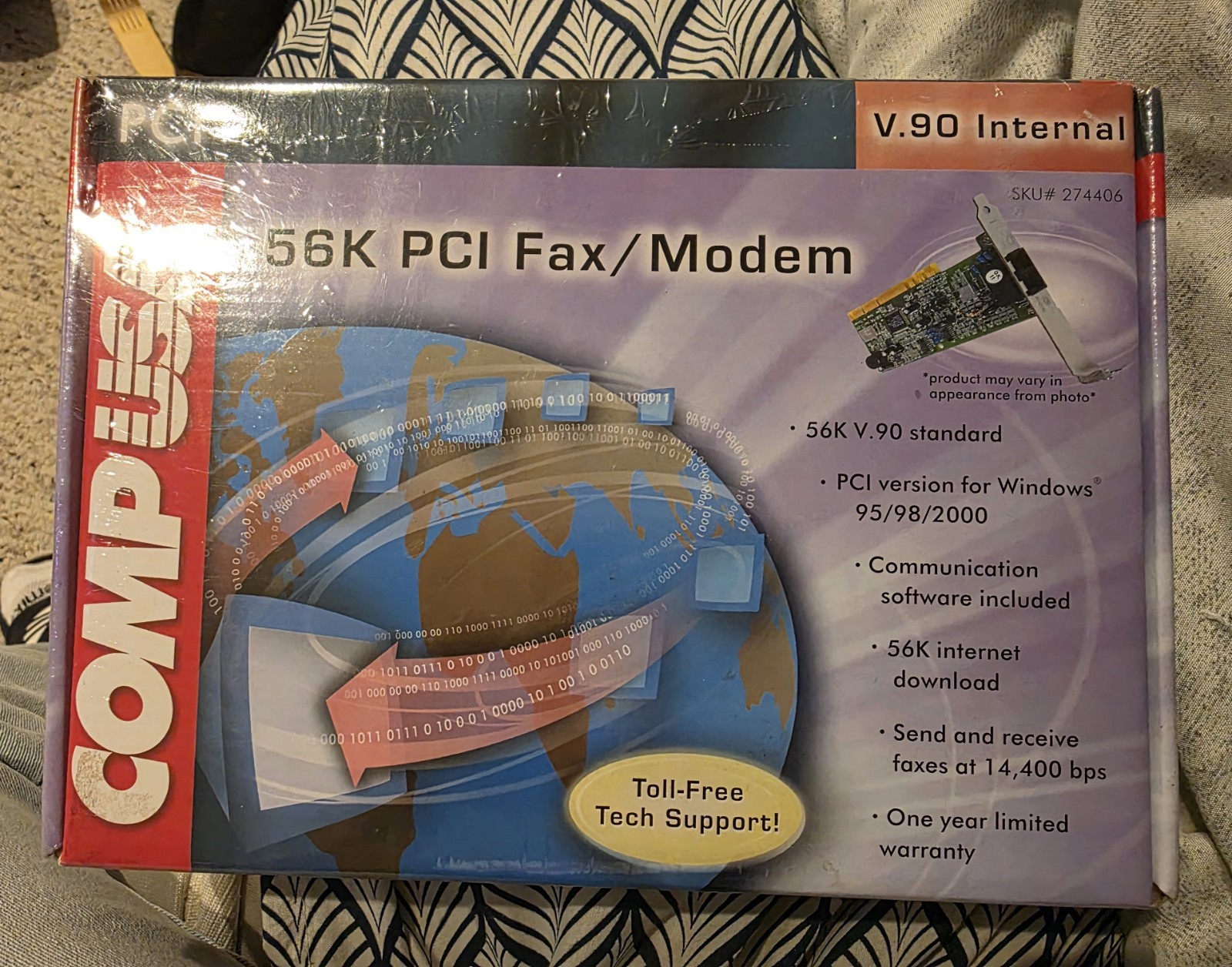 Brand New COMP USA 274406 56k PCI Fax/Modem Sealed V.90 Internal U9