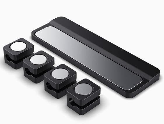 Magnetic Cable Holder Clip with Back Magnet Black Cord Organizer Heavy Duty