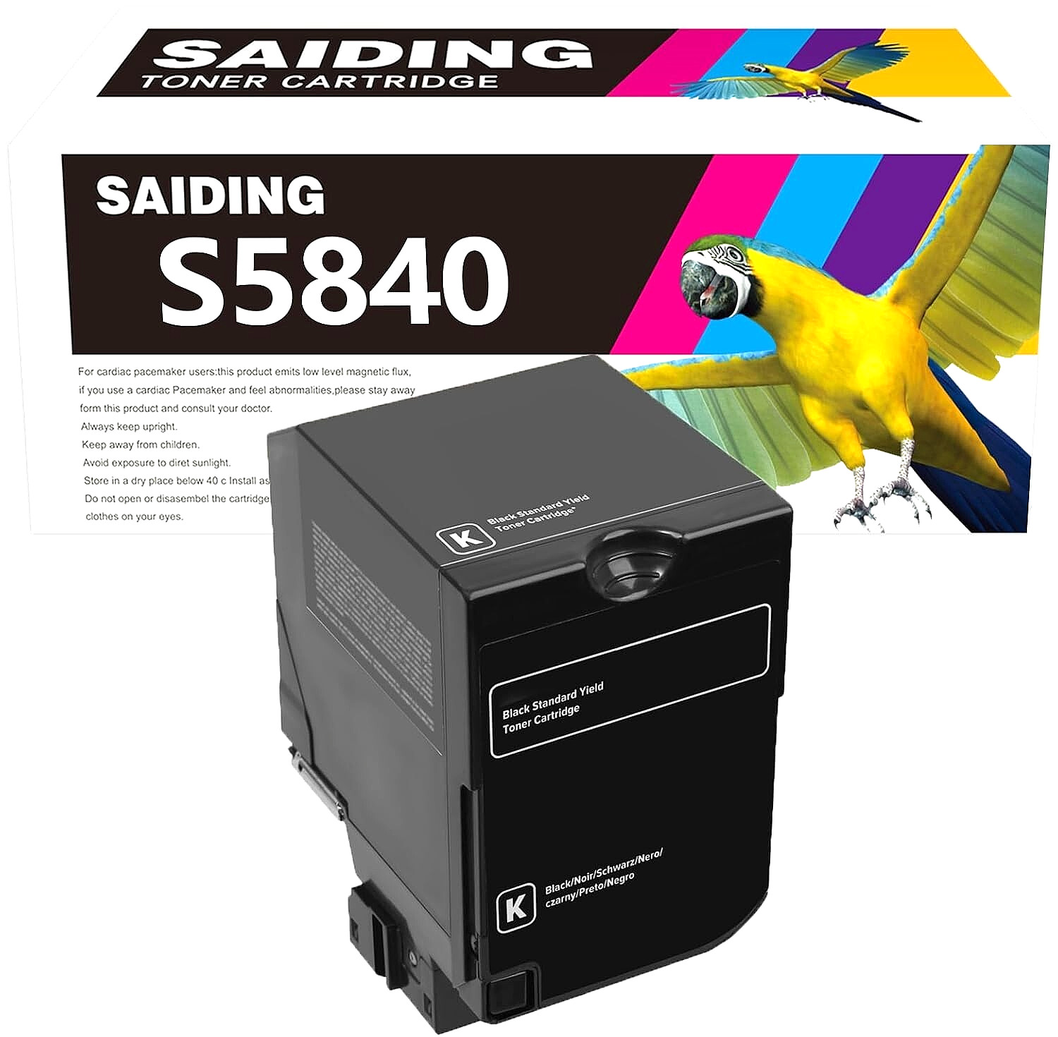 Black Toner Cartridge Replacement for Dell S5840, S5840dn & S5840cdn Printers