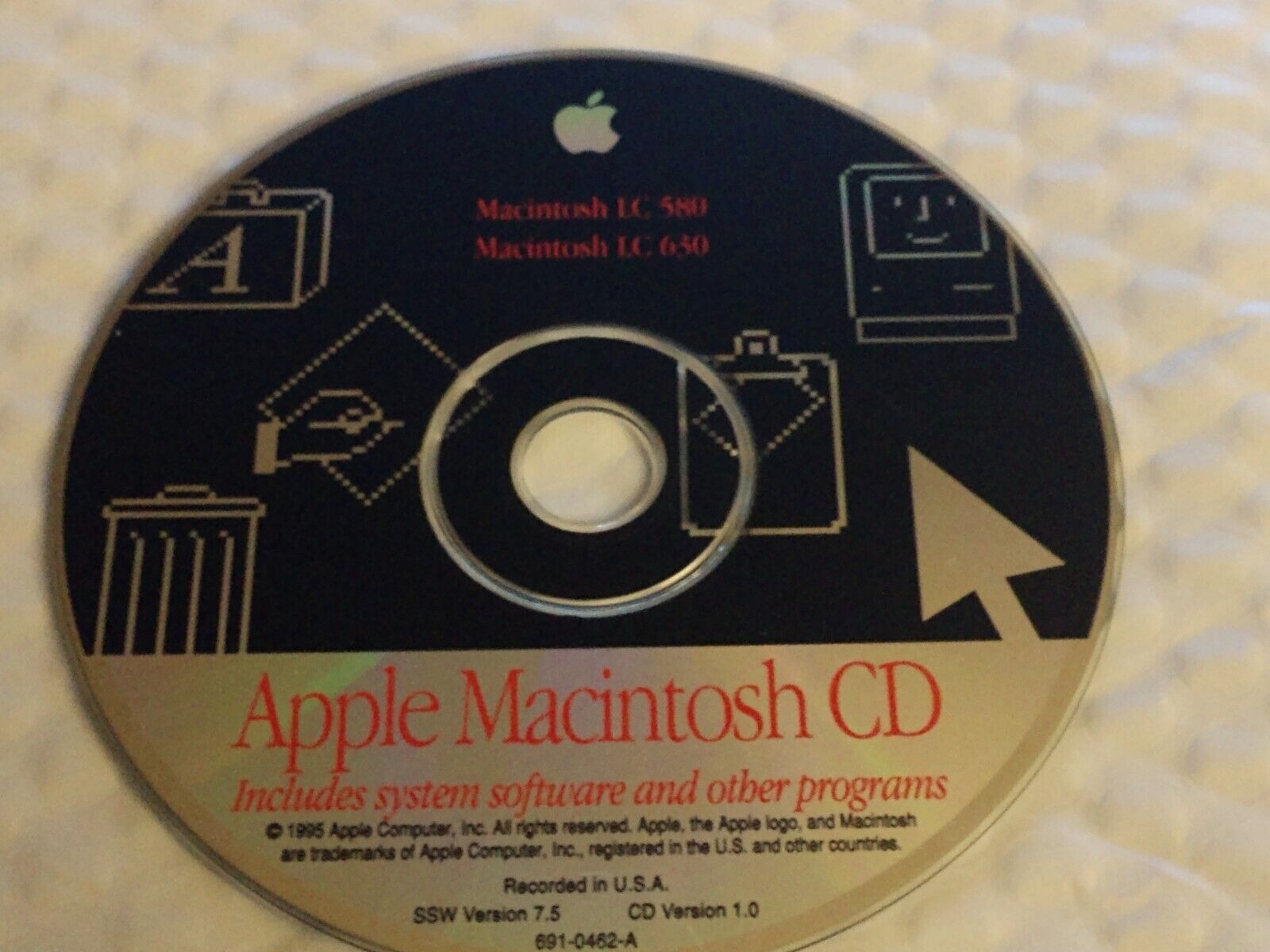 Vintage 1995 Macintosh System Software Install CD Disc 691-0462-A LC 580 LC 630