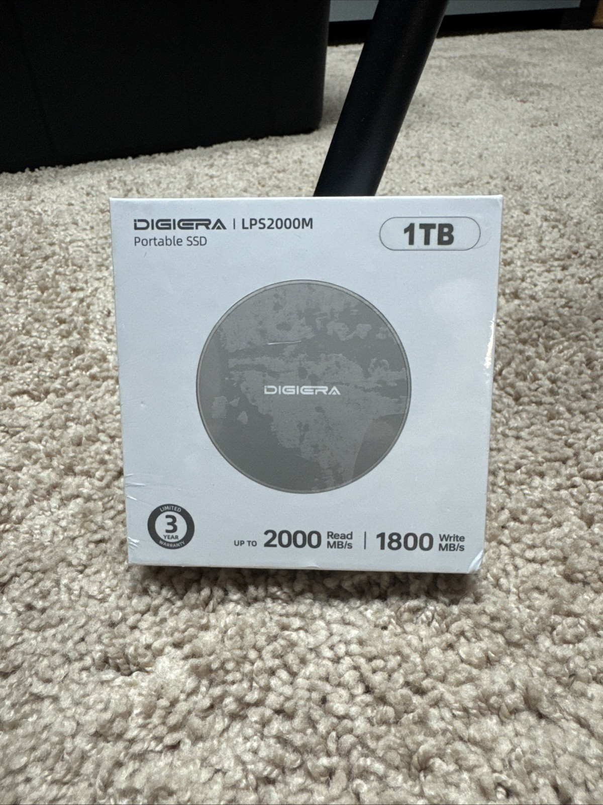 DIGIERA Magnetic Portable SSD 1TB Black DGLPS2000MT01BL