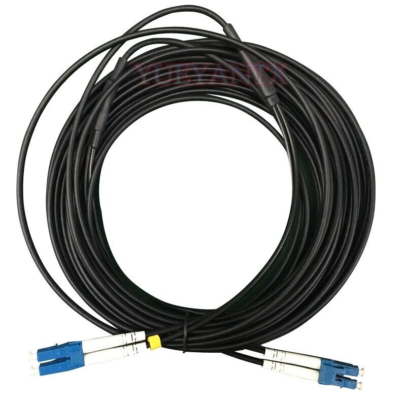 200M LC-LC Duplex Fiber Cable Black Armored PVC Fiber Optic Patch Cord Cable