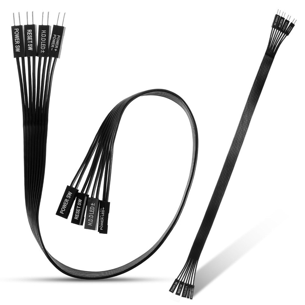2-Pack Motherboard Front Panel Extension Cables, Front Panel Connector, 24awg