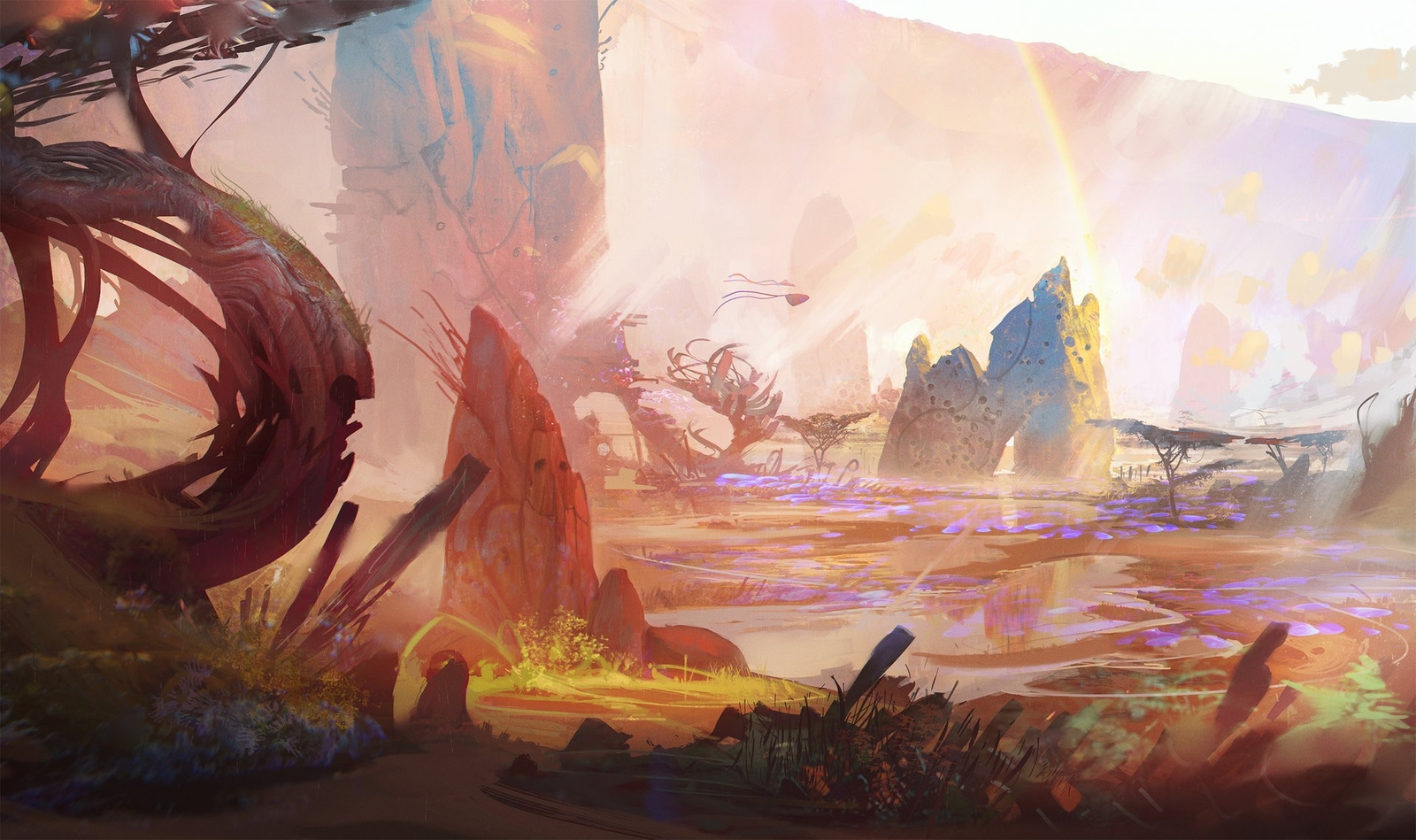 Landscape  art wildlife valley nature surreal fantasy Custom Gaming Mat Desk