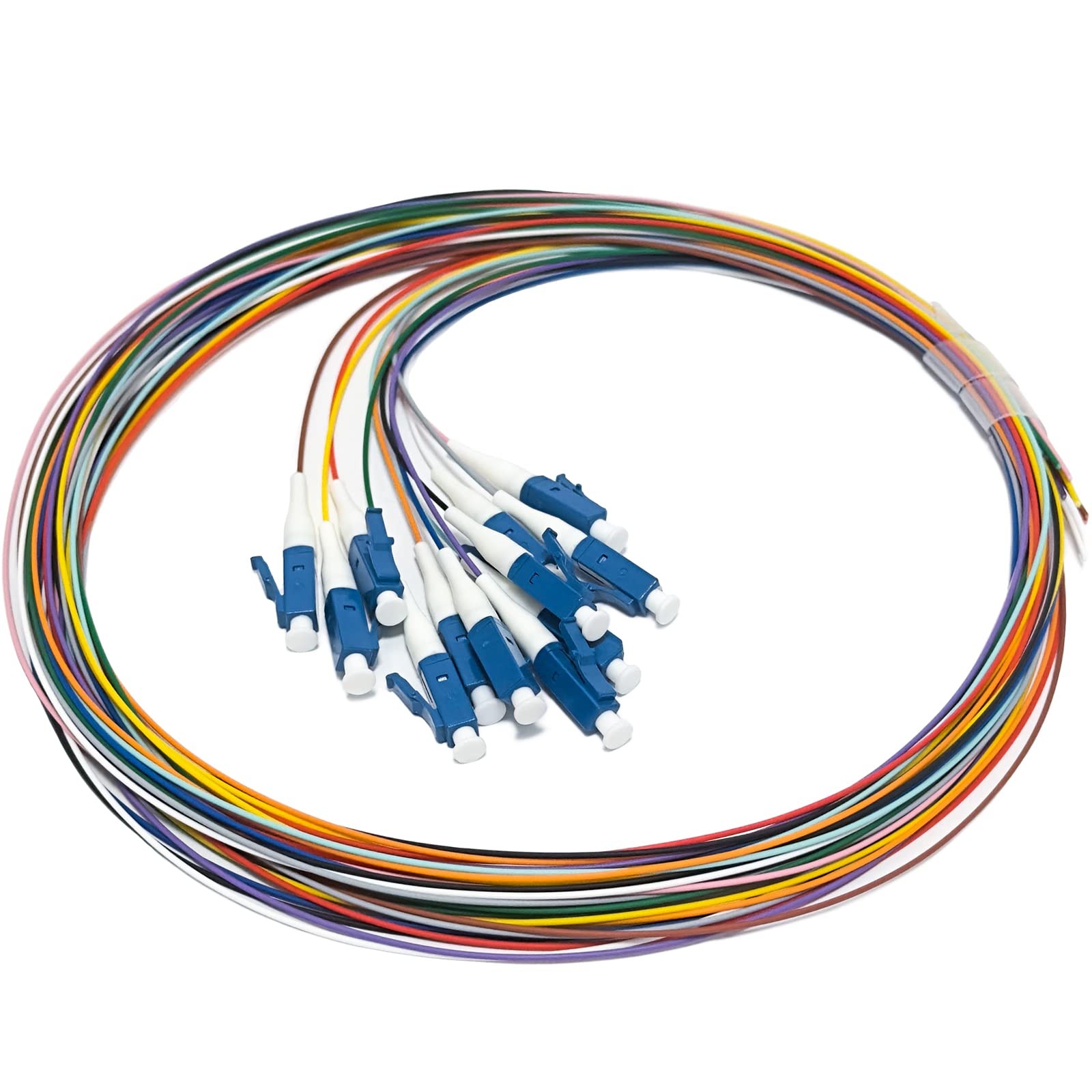 12 Strand Singlemode 9/125 LC-UPC Fiber Pigtail 1.5M 0.9mm Buffer Cable