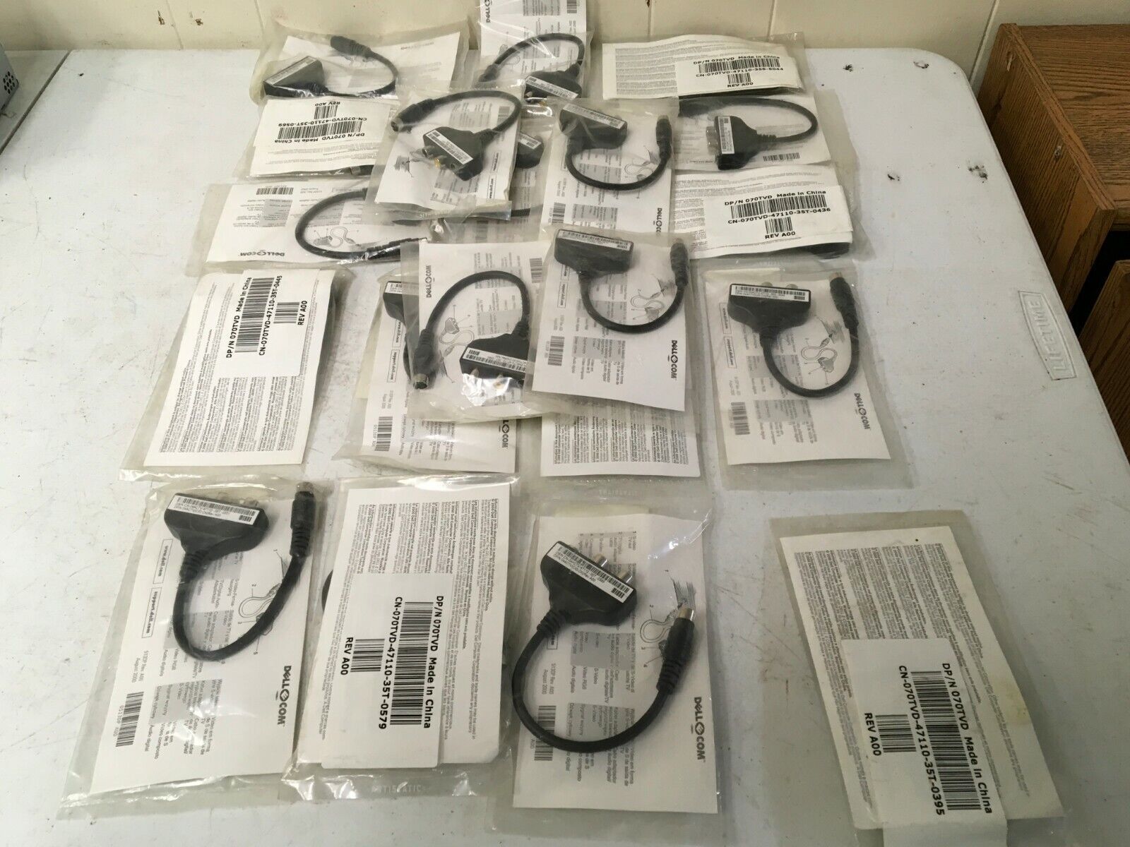 Lot Of 20 070TVD Dell S-Video TV-Out Digital Audio Adapter Cable Kit 044CTV  