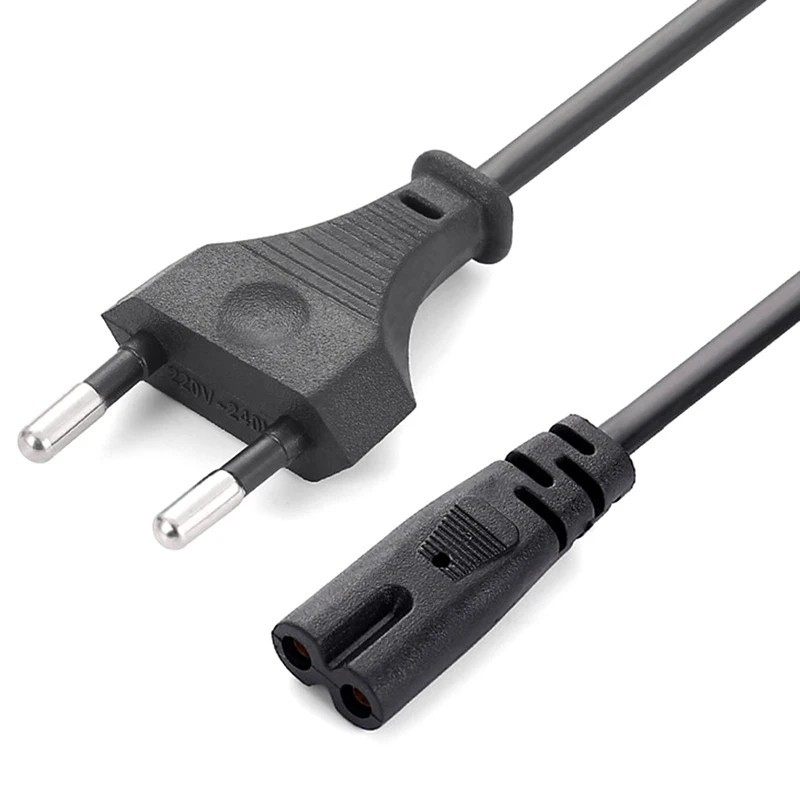 EU Power Cable 2pin IEC320 C7 US Power Extension Cord For Dell Laptop Charger Ca