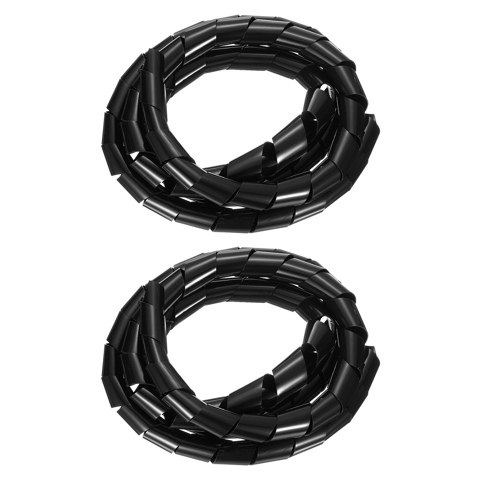 2pcs Spiral Cable Wrap, 9Ft - 1-Inch 1.8M- 25mm Spiral Wire Cord Cover, Black