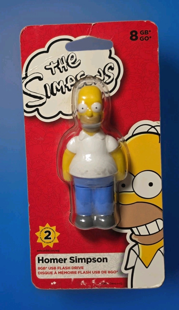 HOMER SIMPSON 8GB USB Flash Drive (2011 Sandisk) * New / Unopened * Rare