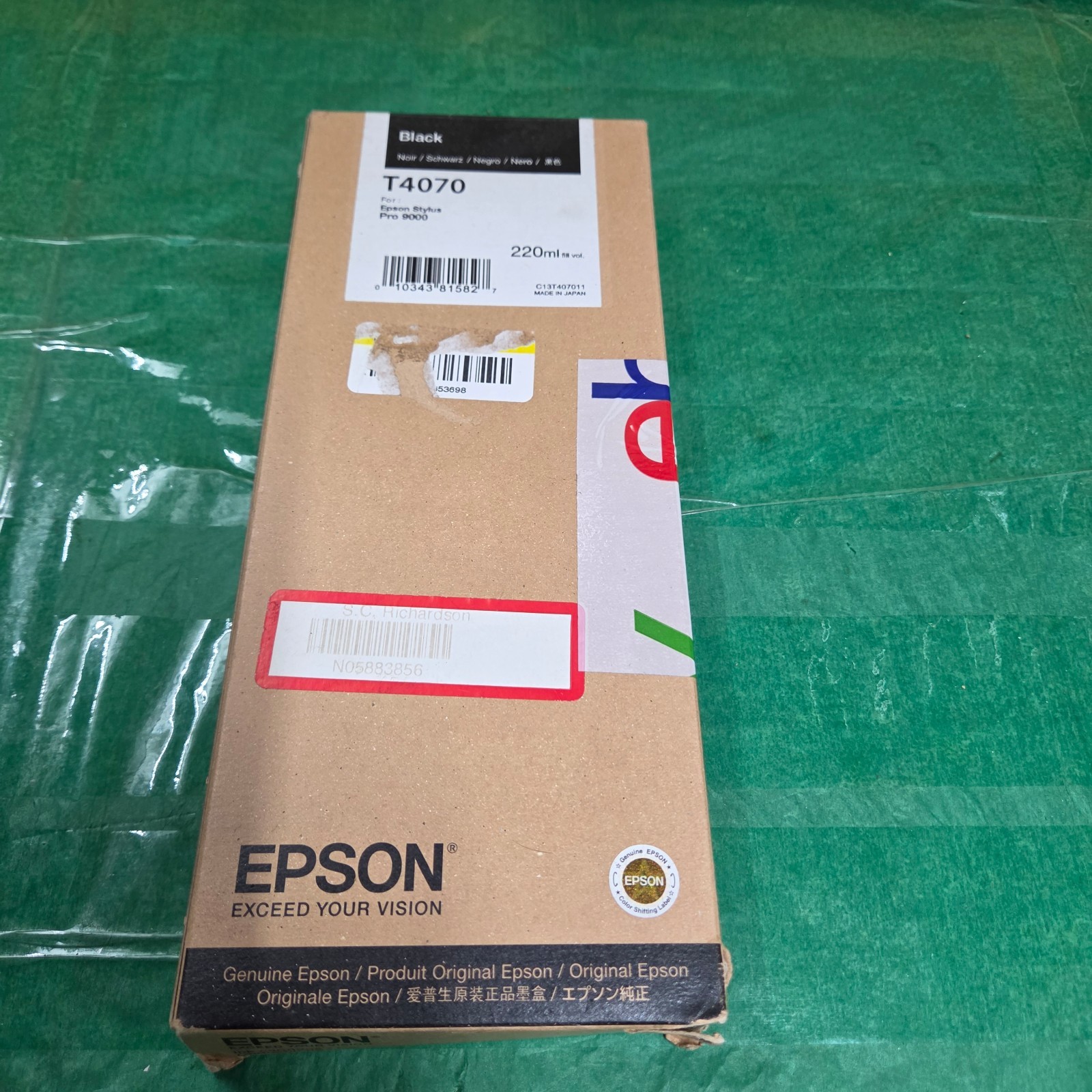 Genuine Epson T4070 T407011 Black Ink 220ml Stylus Pro 9000 Exp 10/2019