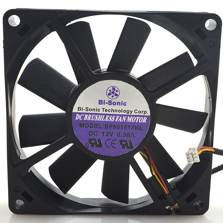 1pc BI-SONIC BP801512ML 8CM 8015  12V 0.35A  3-wire Cooling Fan