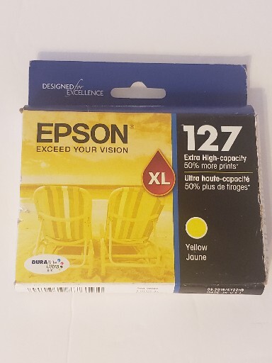 Genuine EPSON 127XL YELLOW High Capacity Ink Cartridge T127420 SEALED EXP 9/2019
