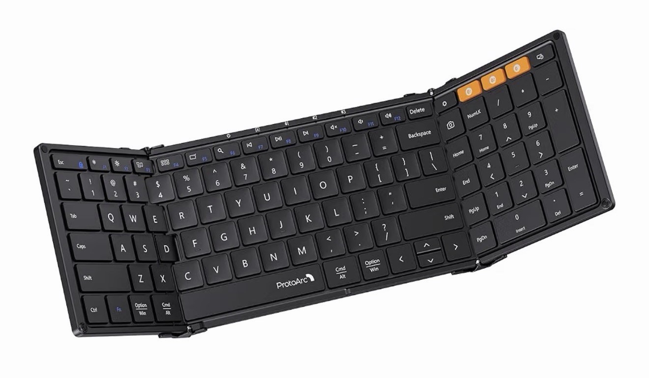 ProtoArc Foldable Bluetooth Keyboard, XK01 Folding Wireless Portable Keyboard