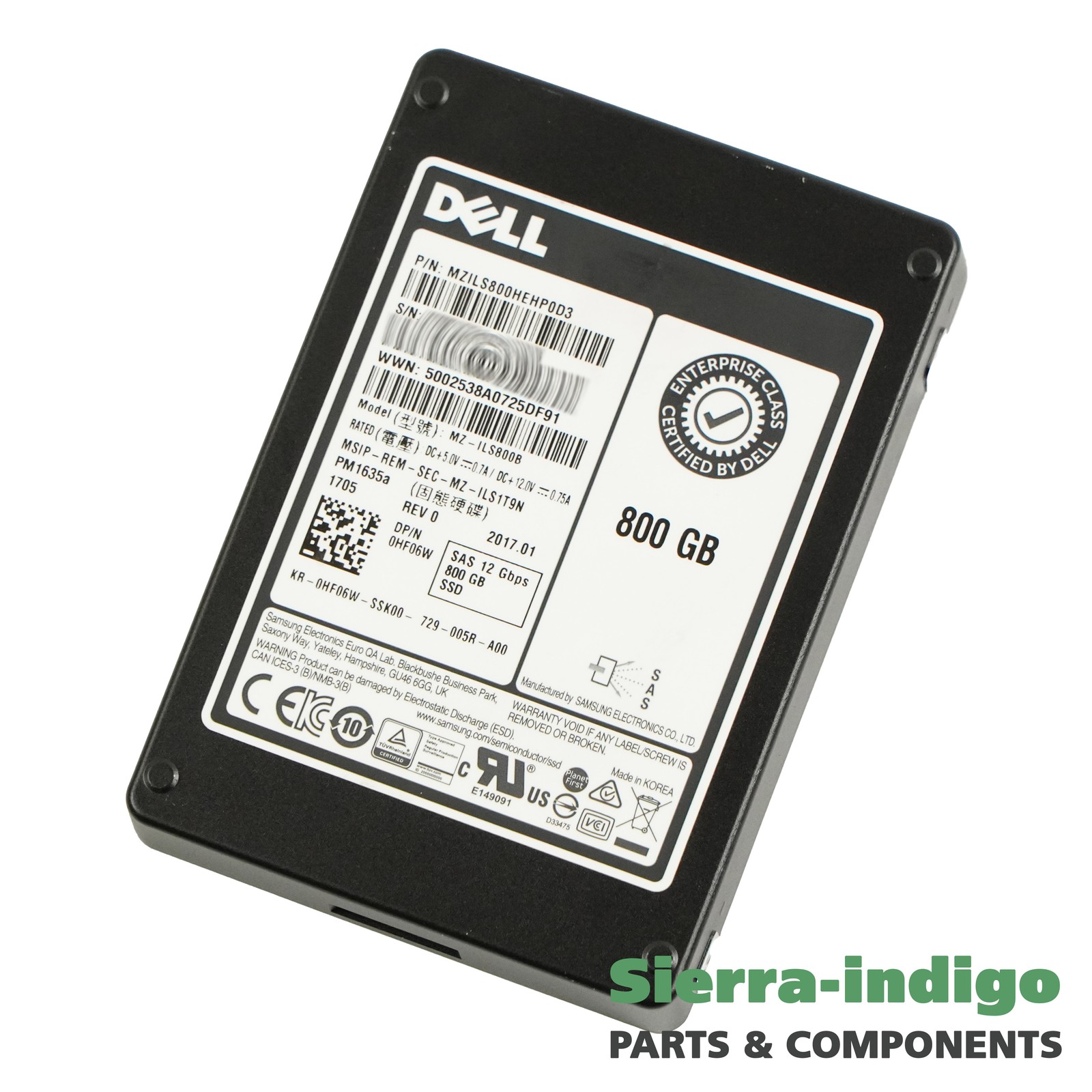 Dell HF06W 800GB 12G Mixed Use MLC SAS 2.5" Solid State Drive MZ-ILS800B
