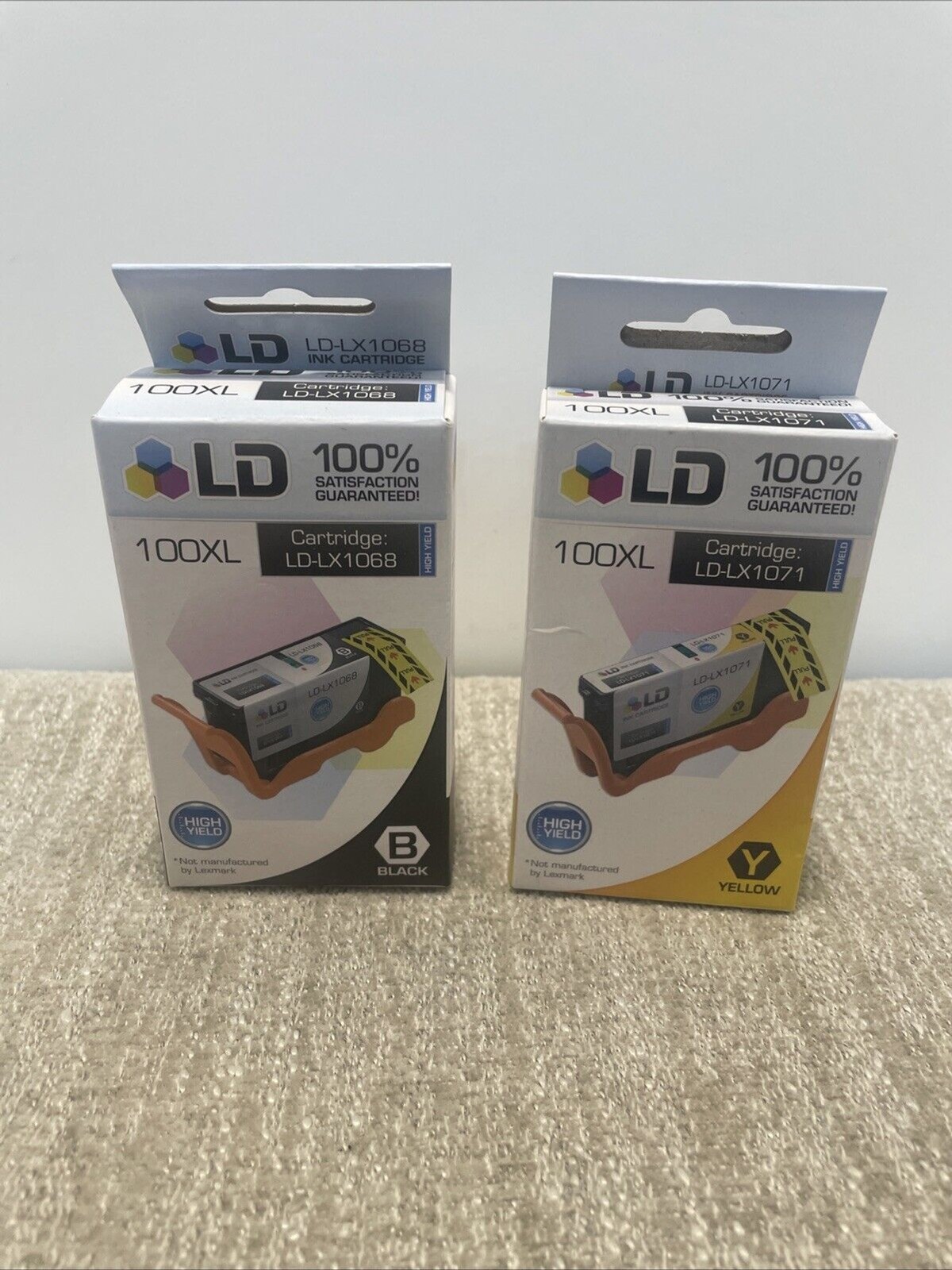 2 Pack Lexmark Replacement 100XL Black And Yellow Cartridge for Inkjet Printers