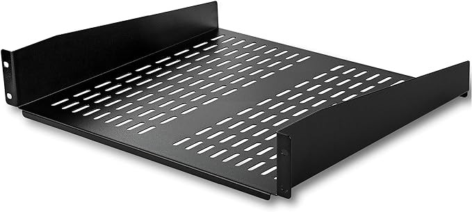 StarTech.com 2U Vented Rack Mount Shelf, 16" Deep, 50lb Capacity