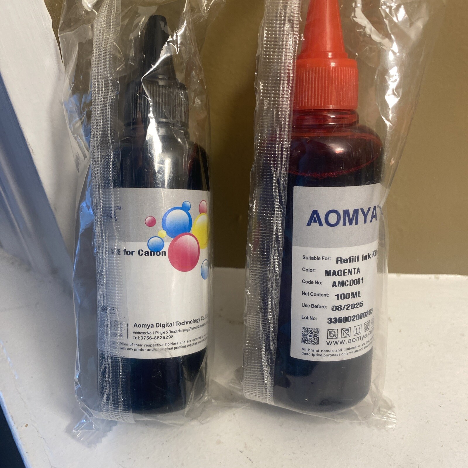 (2)Aomya Ink Refill Black Magenta 100ML for HP 67 61 65 60 62 63 910 920 901 902