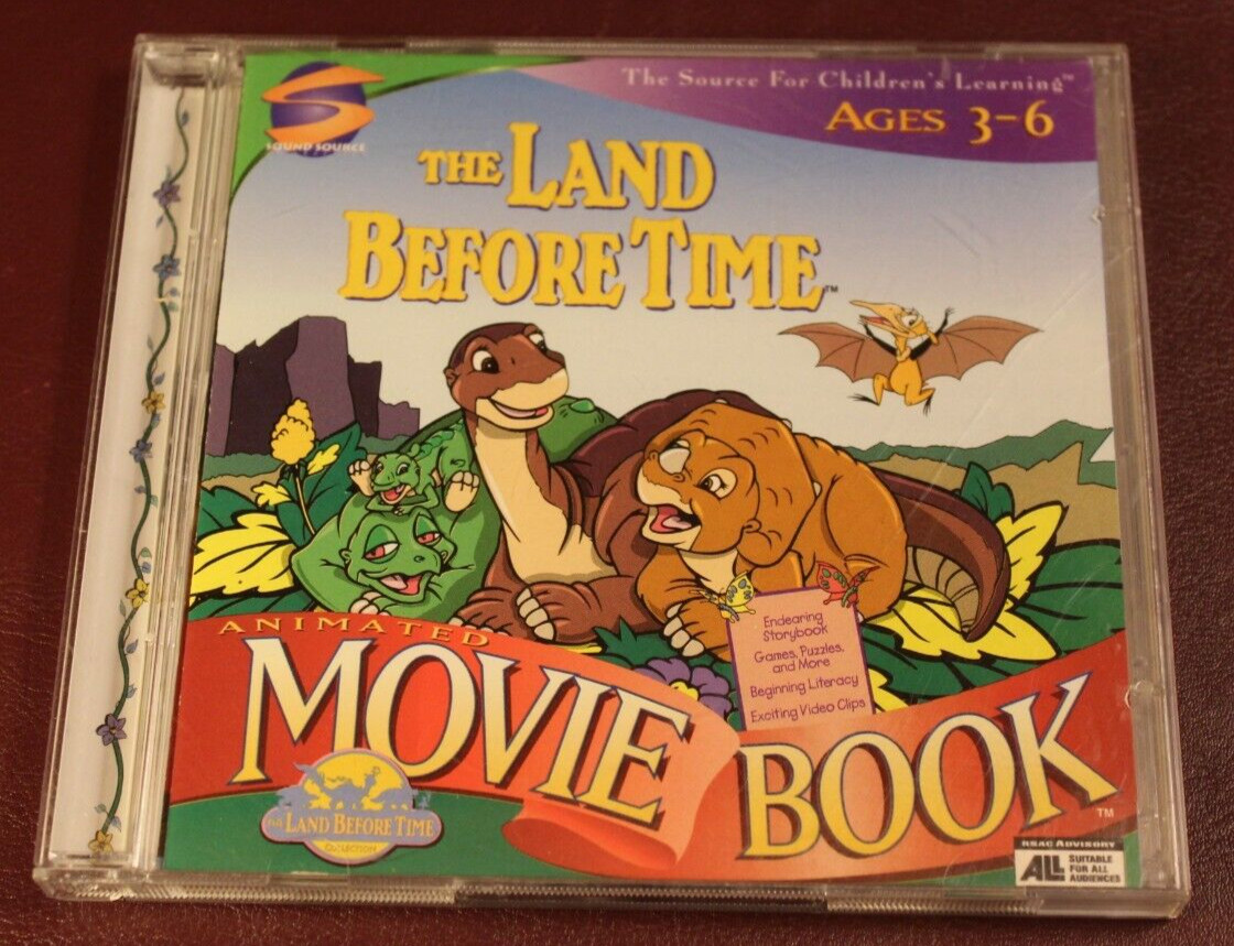 The Land Before Time & An American Tail Animated Movie Book CD-ROM *READ DESC*
