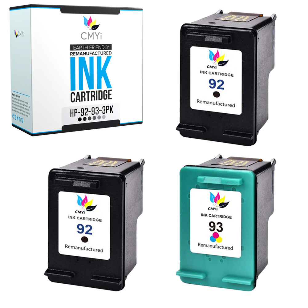 3 PK Ink Cartridges for HP 92 93 Compatible Black Tri-Color Combo Cartridge