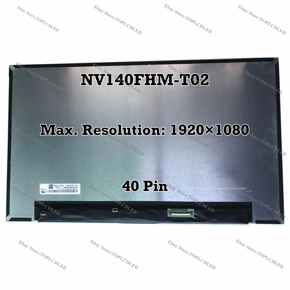 NV140FHM-T02 14" 1920×1080 LED Slim LCD Screen Touch Replacement Panel 40 Pin
