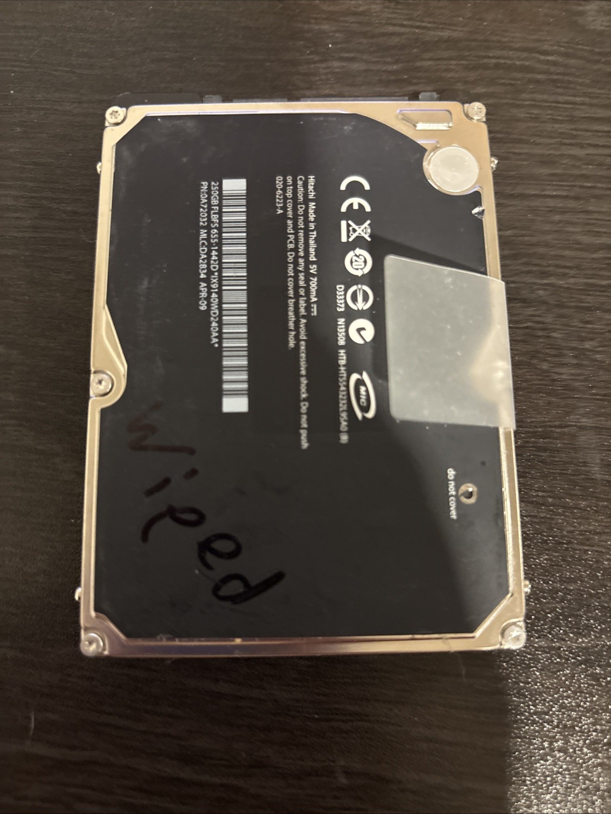 HTS543232L9SA0 (B) PN:0A72032 MLC:DA2834 (IX9) Thailand 2.5" 250gb Sata 2009