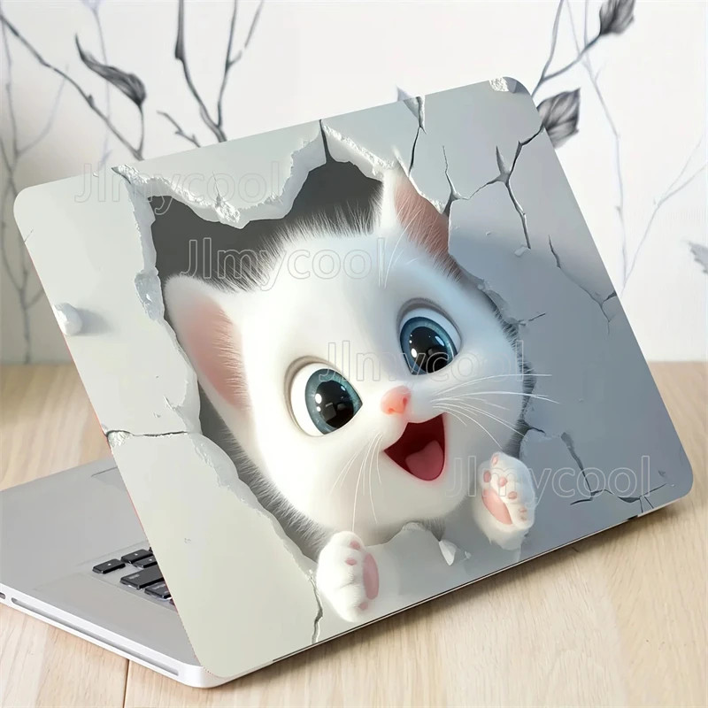 2 Pack Cute 3D Cartoon Cat Vinyl Stickers Scratch Resistant and Easy To Remove