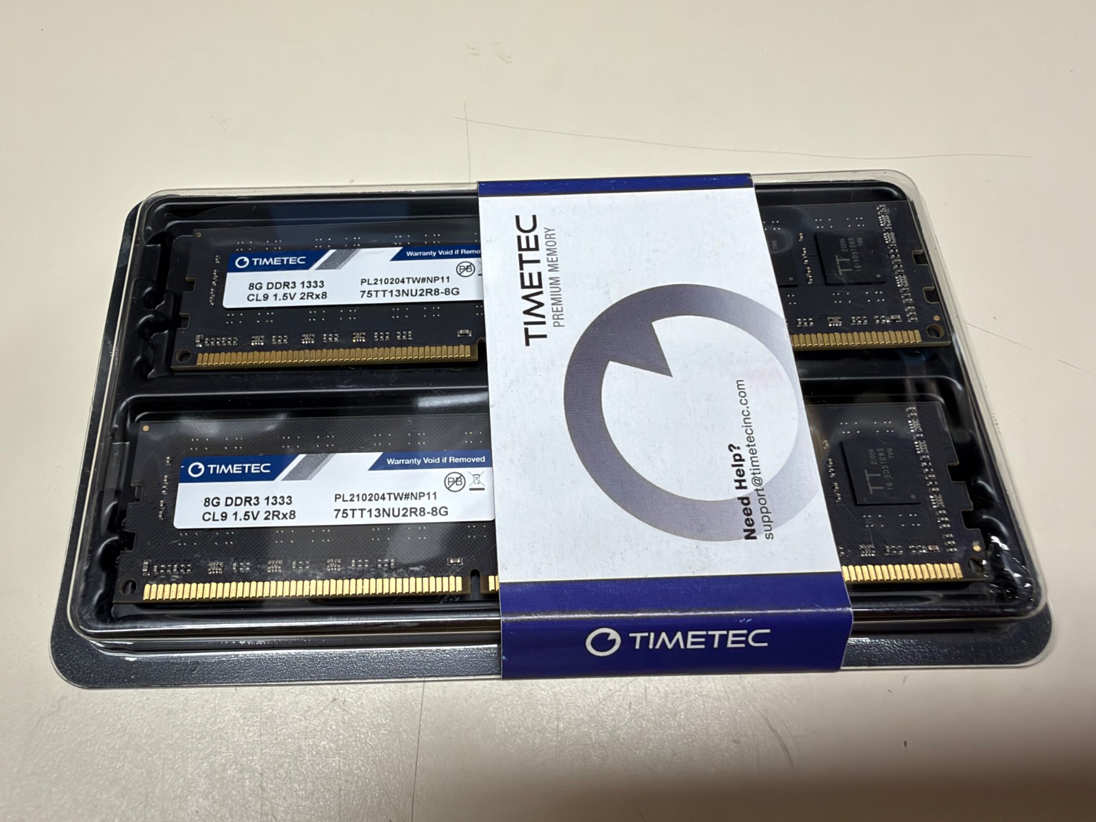 NEW TIMETEC HYNIX IC 2X8GB 16GB DDR3 1333 RAM FACTORY SEALED