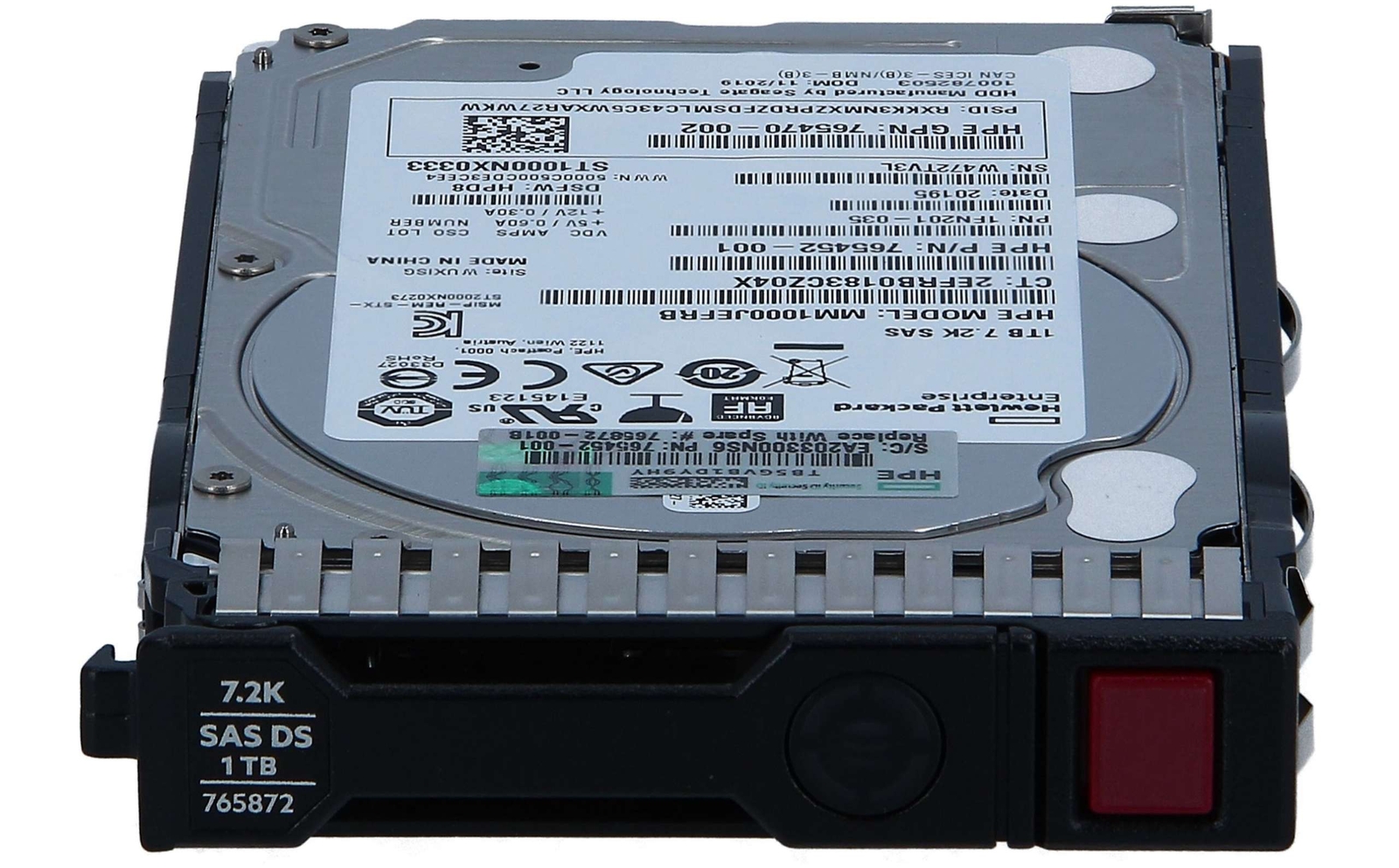 HPE 765872-001 1TB SAS 7.2K SC 512e DS HDD 765464-B21