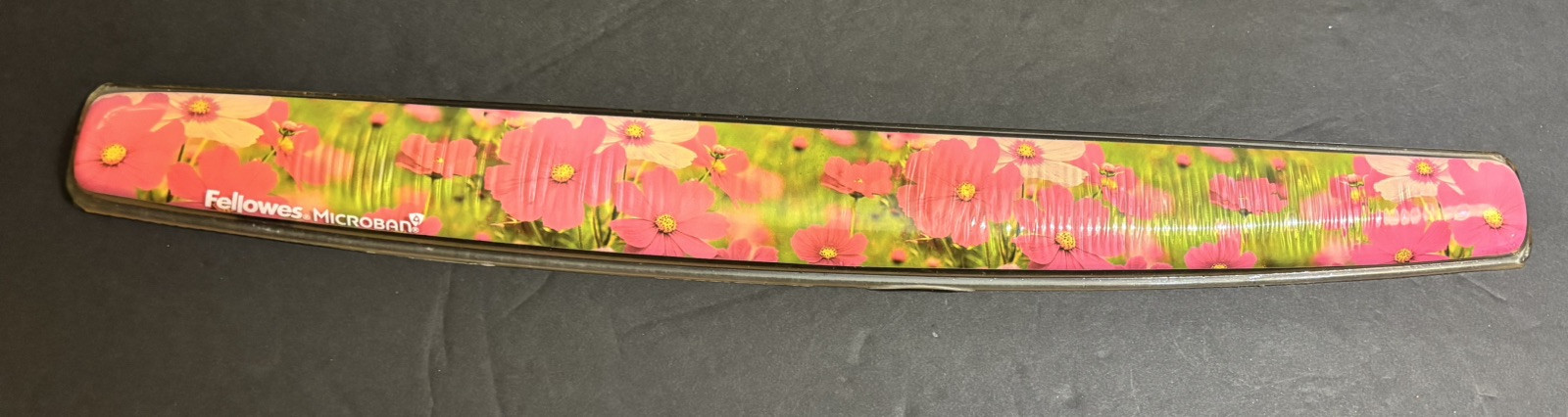 Fellowes Gel Keyboard Wrist Rest Microban Protection 18” 2” Pink Flowers Cushion
