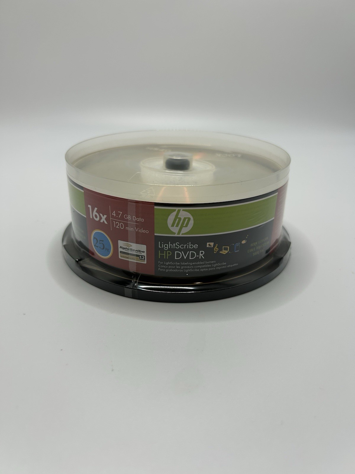 NEW HP LightScribe 16x 4.7GB 120 Min DVD-R, 25 Discs SEALED