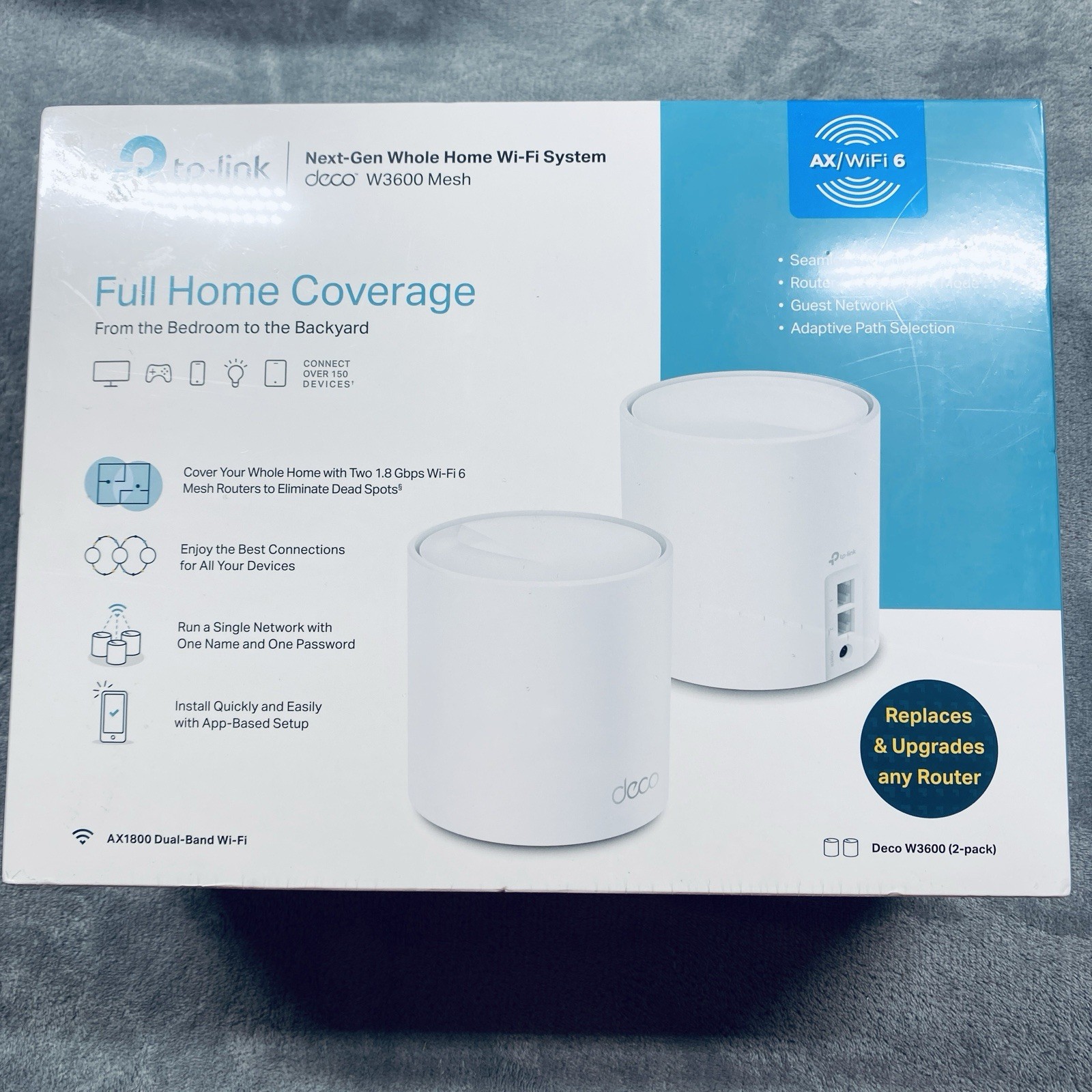 TP-LINK Deco W3600 2 Pack Whole Home Mesh AX/Wi-Fi 6 System AX1800 Dual Band