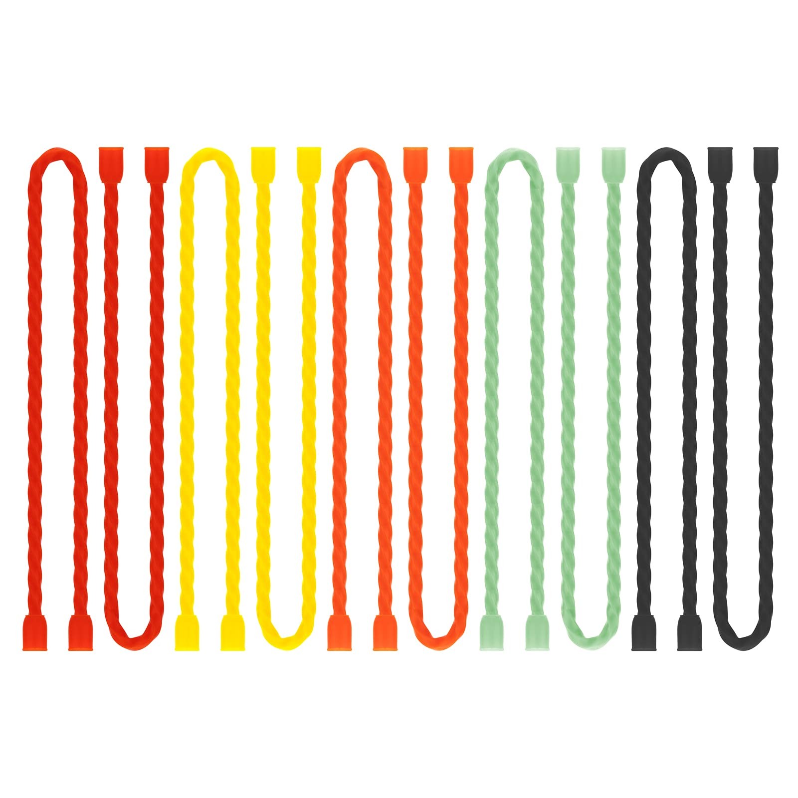 Gesipor 10 PCS 12-Inch Silicone Cable Ties - Reusable Rubber Twist Ties Bendable