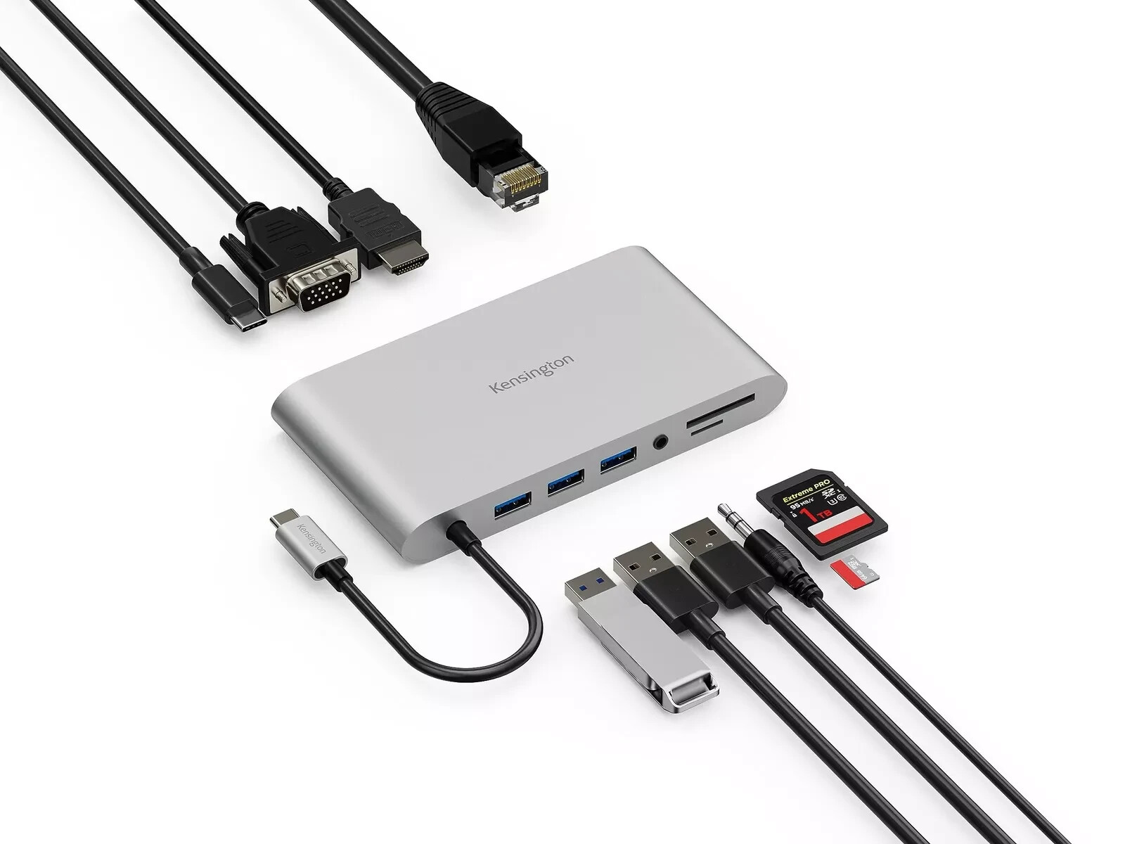 Kensington UH1440P USB-C 10-in-1 Driverless Mobile Laptop Dock, Universal, 3 USB