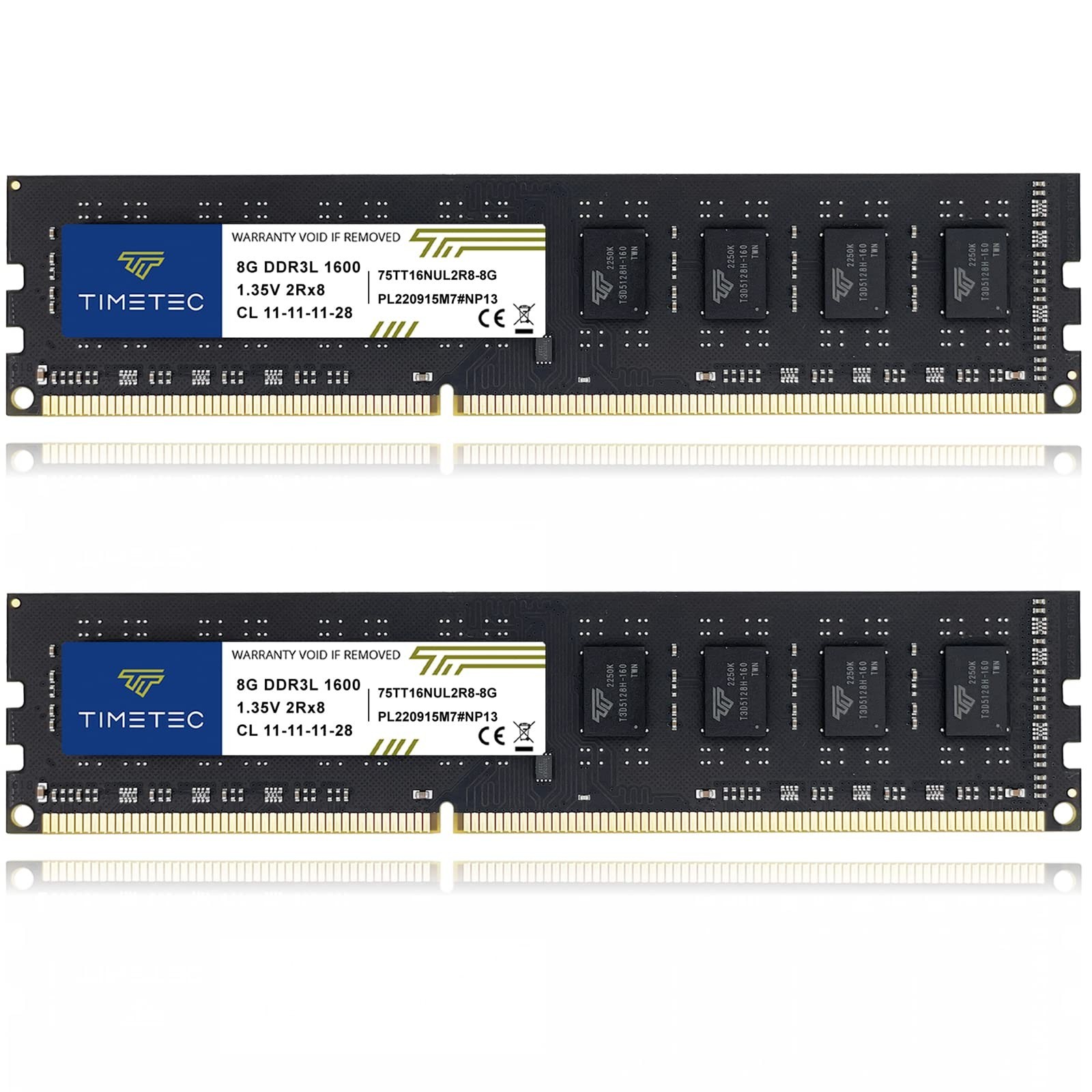 Timetec 16GB KIT(2x8GB) DDR3L / DDR3 1600MHz (DDR3L-1600) PC3L-12800 / PC3-12...