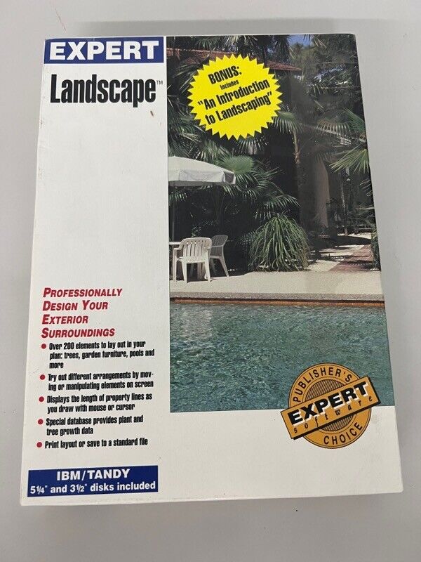 Expert Software Landscape IBM/Tandy Floppy Disc and User Manual 1992