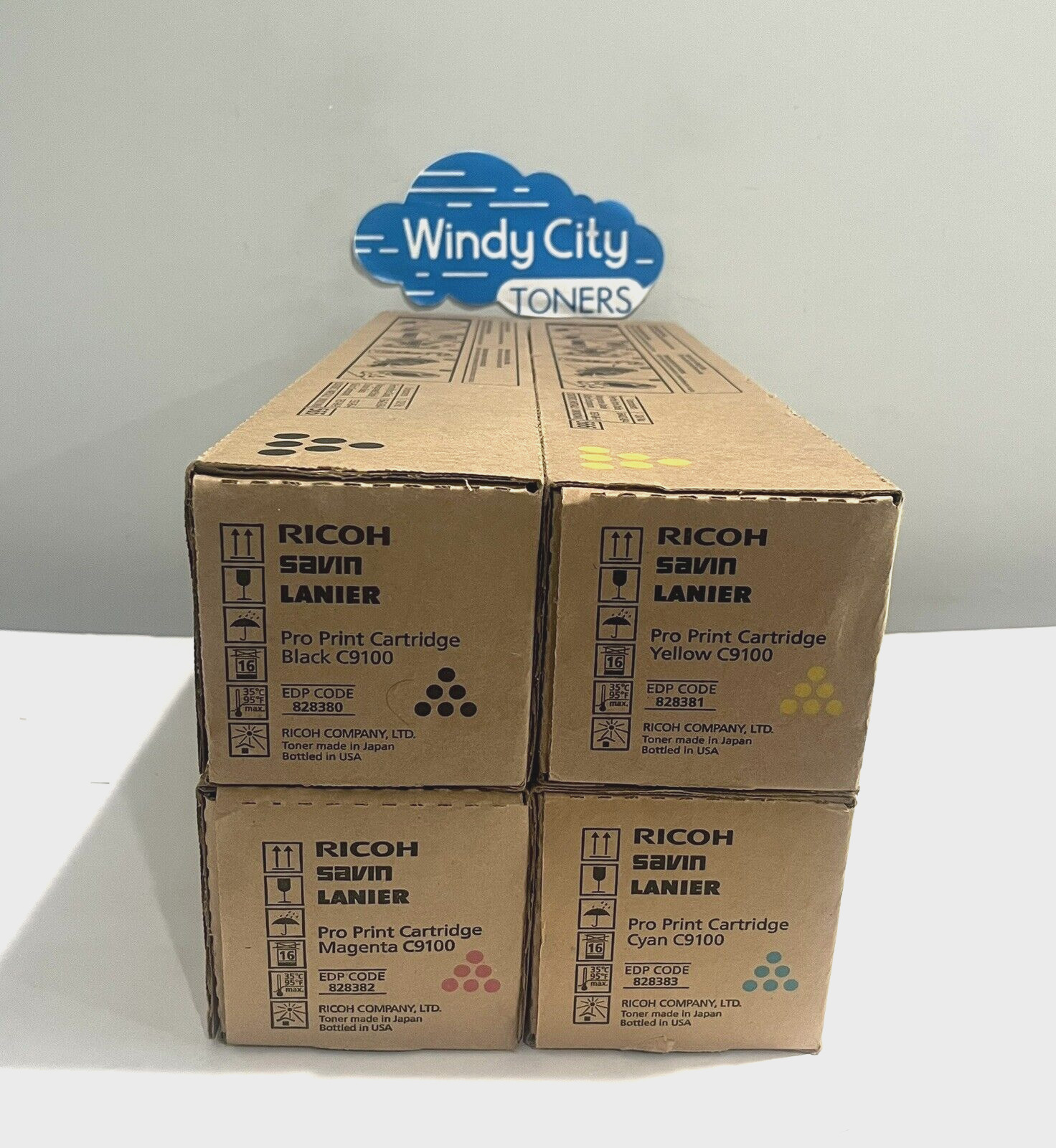 RICOH SAVIN LANIER C9100 C9110 Toner Set 828380 828381 828382 828383 Genuine NEW
