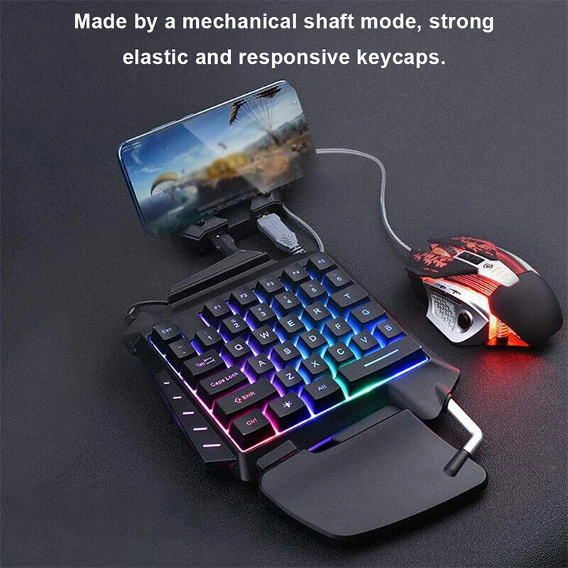 One-Handed Mechanical Gaming Keyboard RGB Backlit Portable Mini Gaming Ke-JY