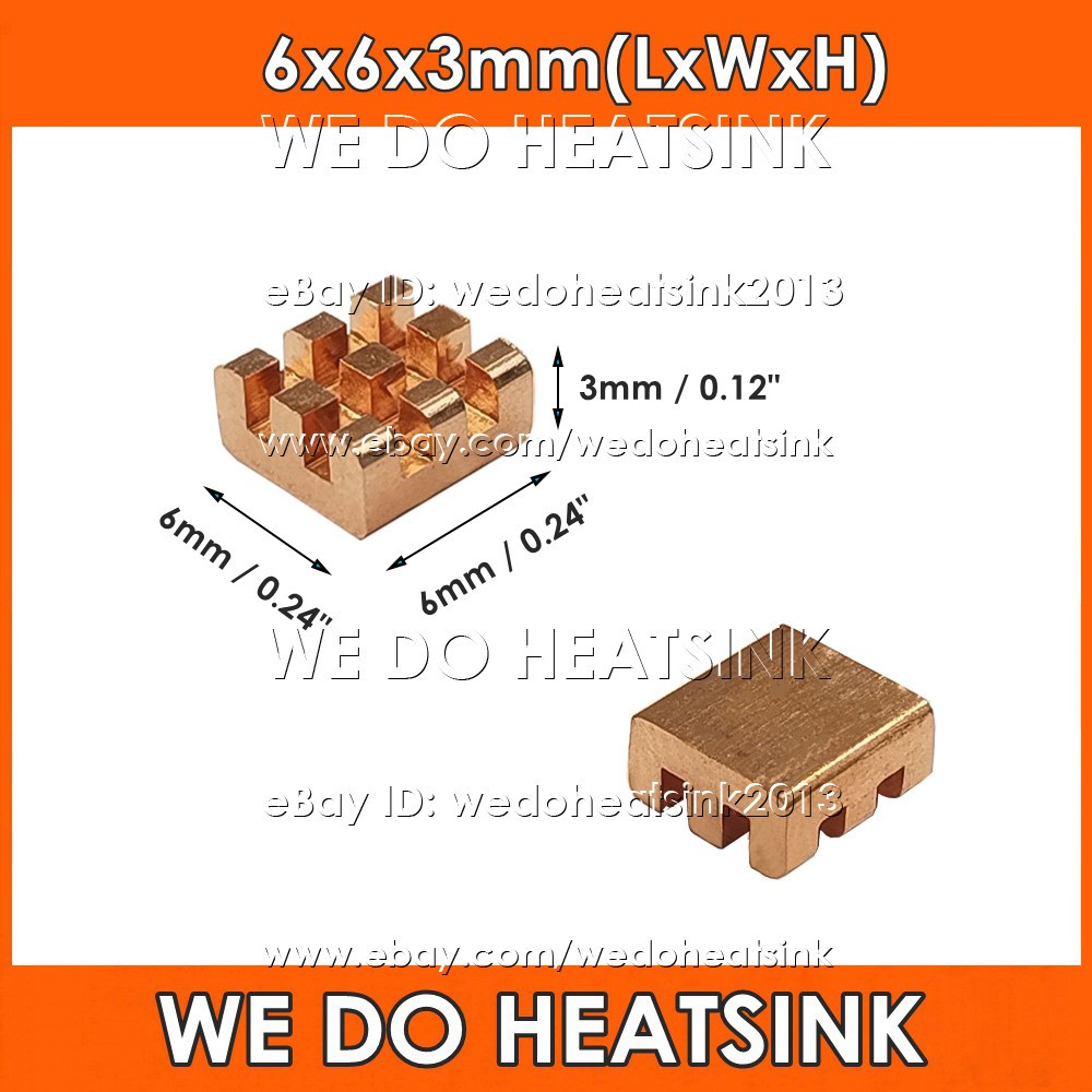 20-50Pcs/Lot 6-10mm  Square Pure Copper Heatsink Radiator Cooler