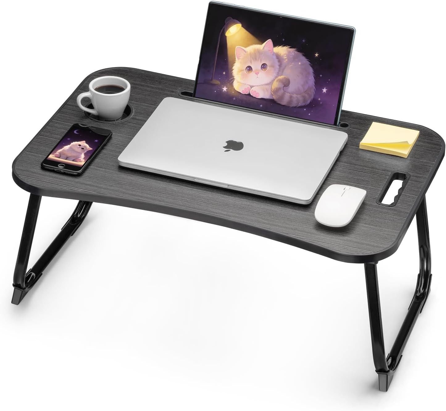 Ruxury Folding Lap Desk Bed Desk Laptop Table Tray, Breakfast Serving Tray, Port