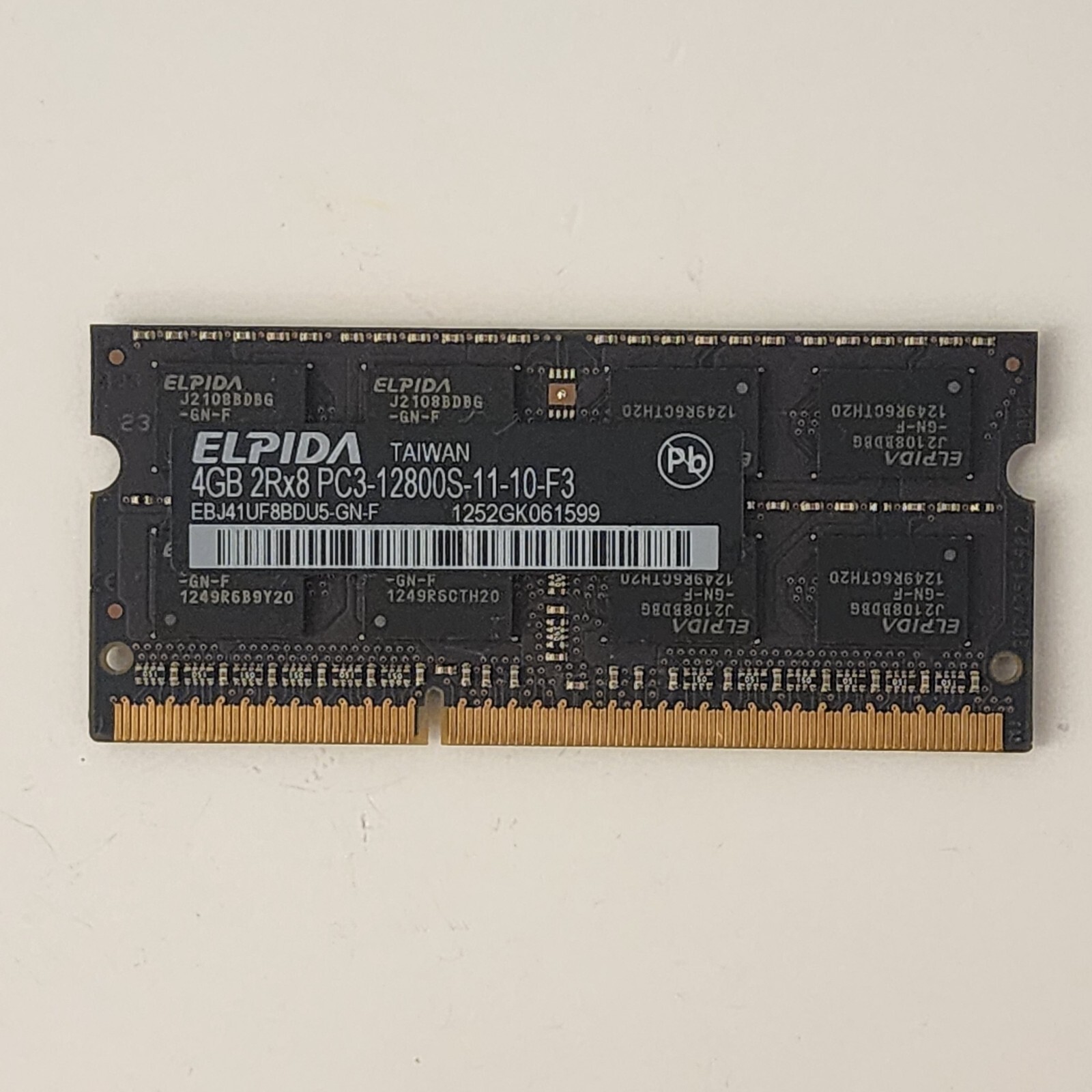 Apple OEM Elpida 4GB 2Rx8 PC3 12800S SOIMM Laptop Memory P/N:EBJ41UF8BDU5-GN-F
