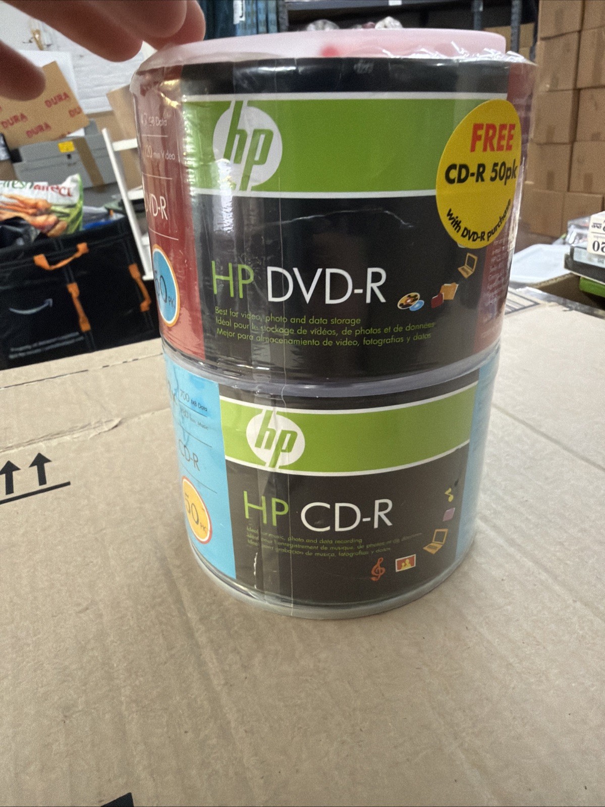 HP DVD-R 50 Pack 16X / 4.7GB / 120 Min + CD-R 50 Pack 52X / 700MB / 80 Min NEW