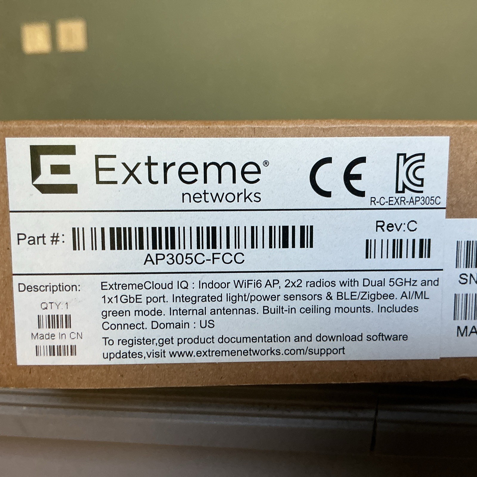 Extreme Networks AP305C Wireless Access Point AP305-1-FCC - New Open Box