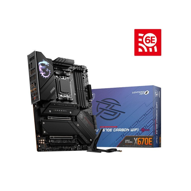 MSI X670E CARBON WIFI Motherboard, AM5 9800X3D-7800X3D-9950X