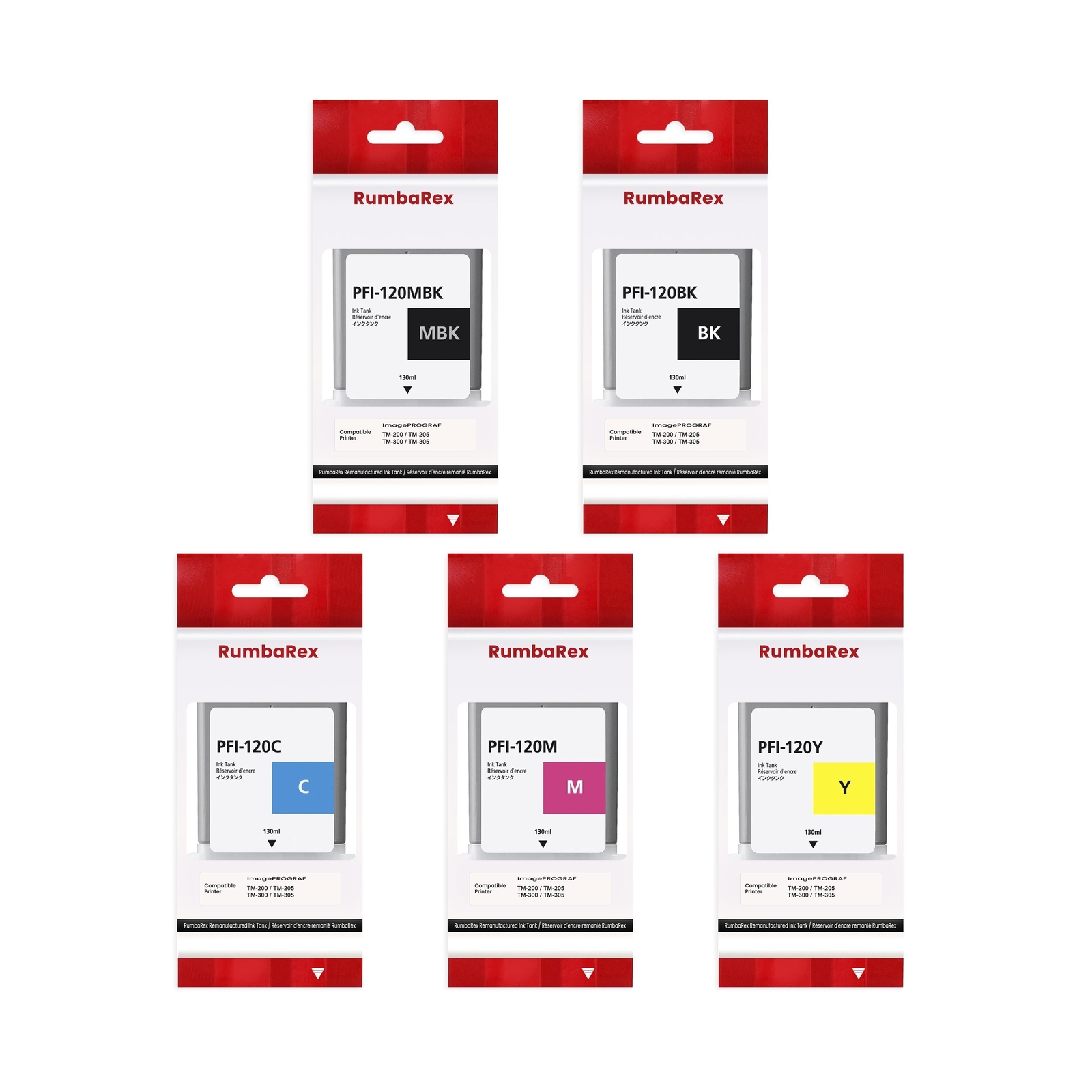 PFI-120 Pigment Ink Tank 130ml Set PFI-120MBK PFI-120BK PFI-120C PFI-120M PFI...