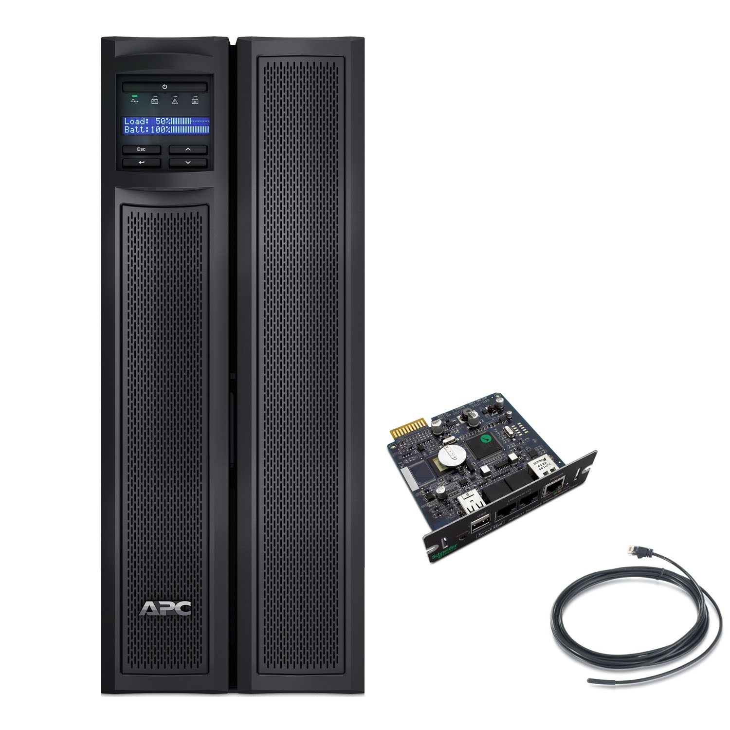 Bundle: APC Smart UPS SMX2000RMLV2UNC Tower with Battery Pack and AP9631 card