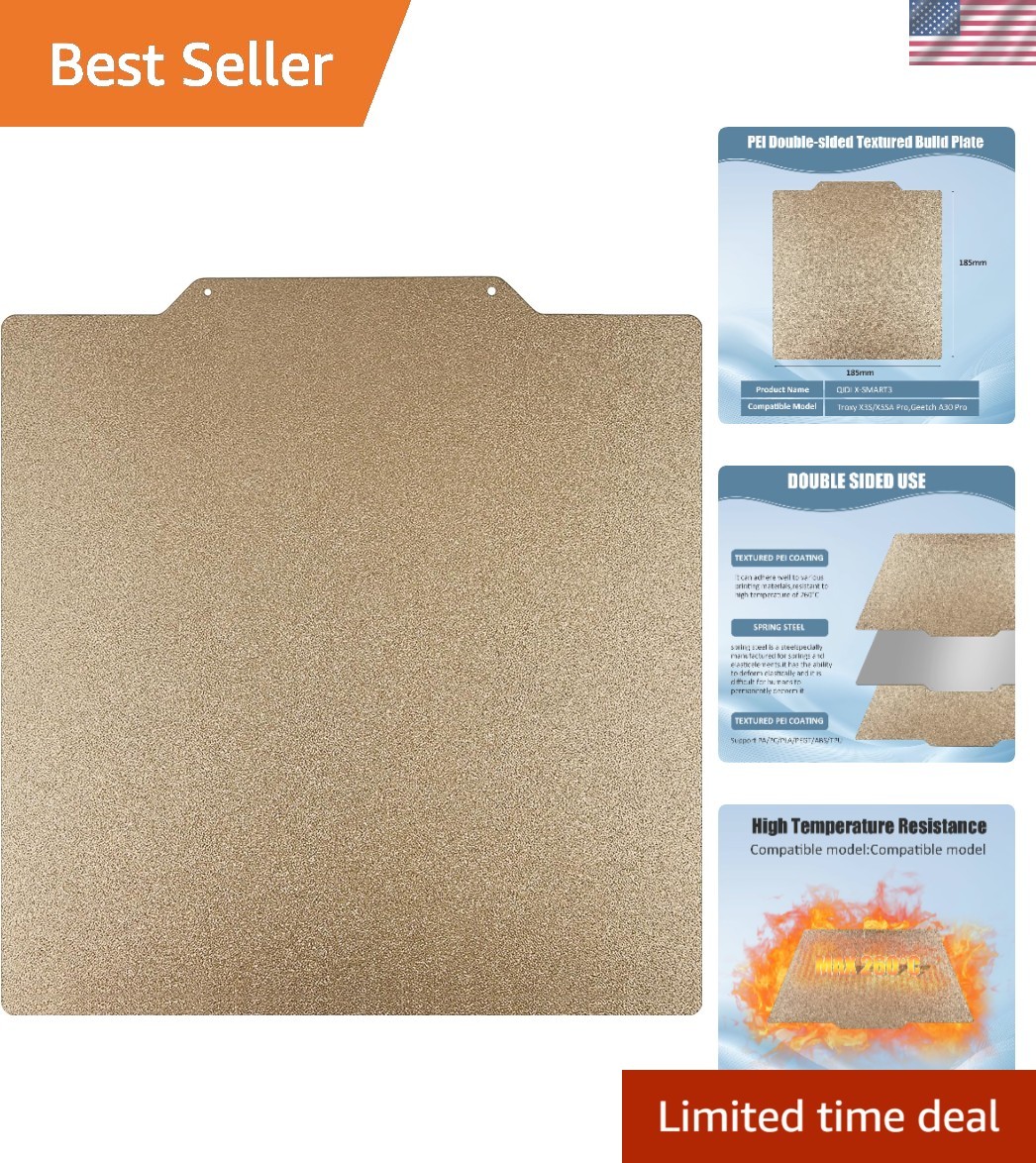 Double Sided Textured PEI Build Plate for QIDI X-SMART3,185 * 185 mm