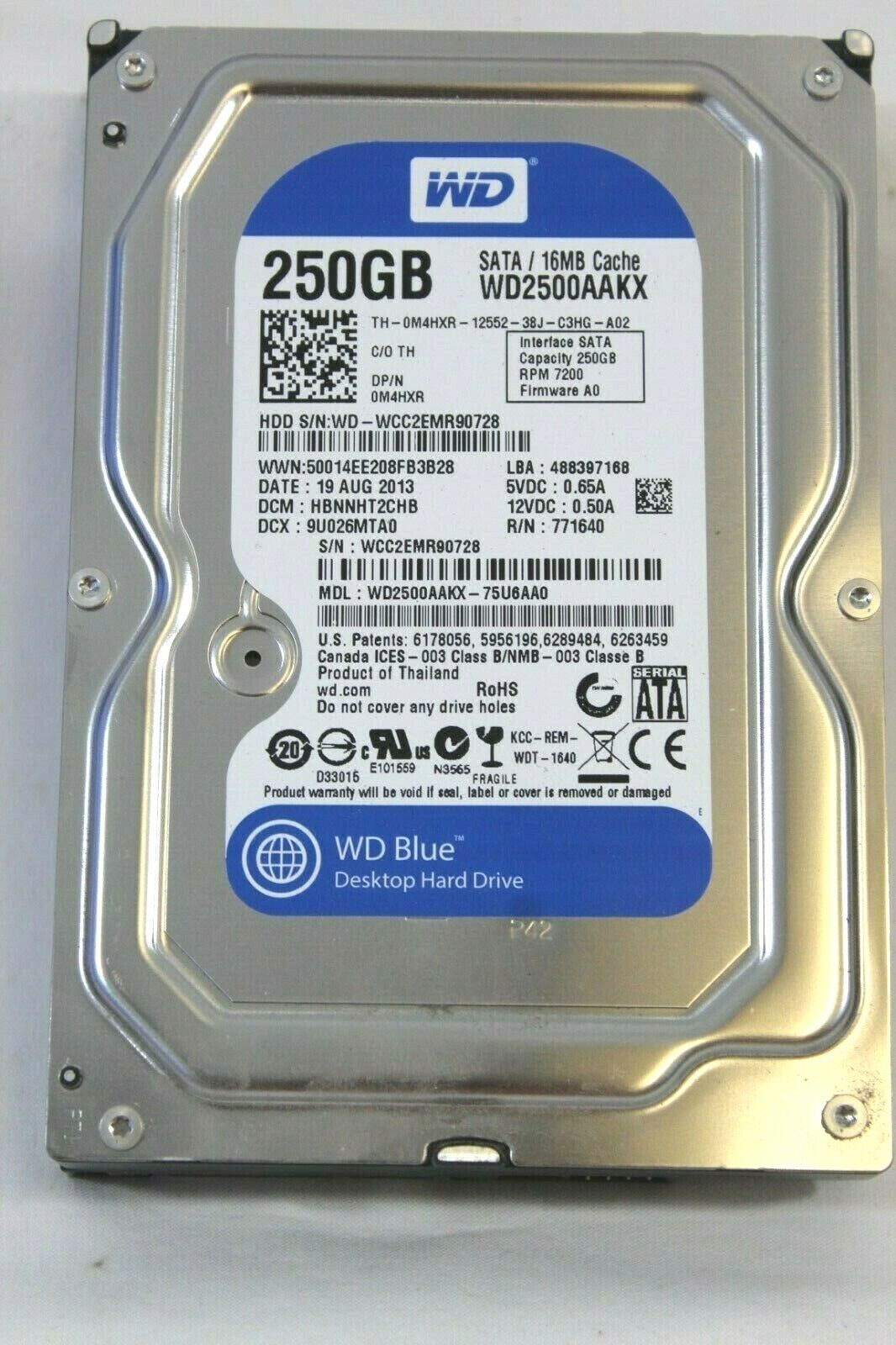 Western Digital Blue WD2500AAKX-75U6AA0 250GB HDD Computer Hard Drive TESTED