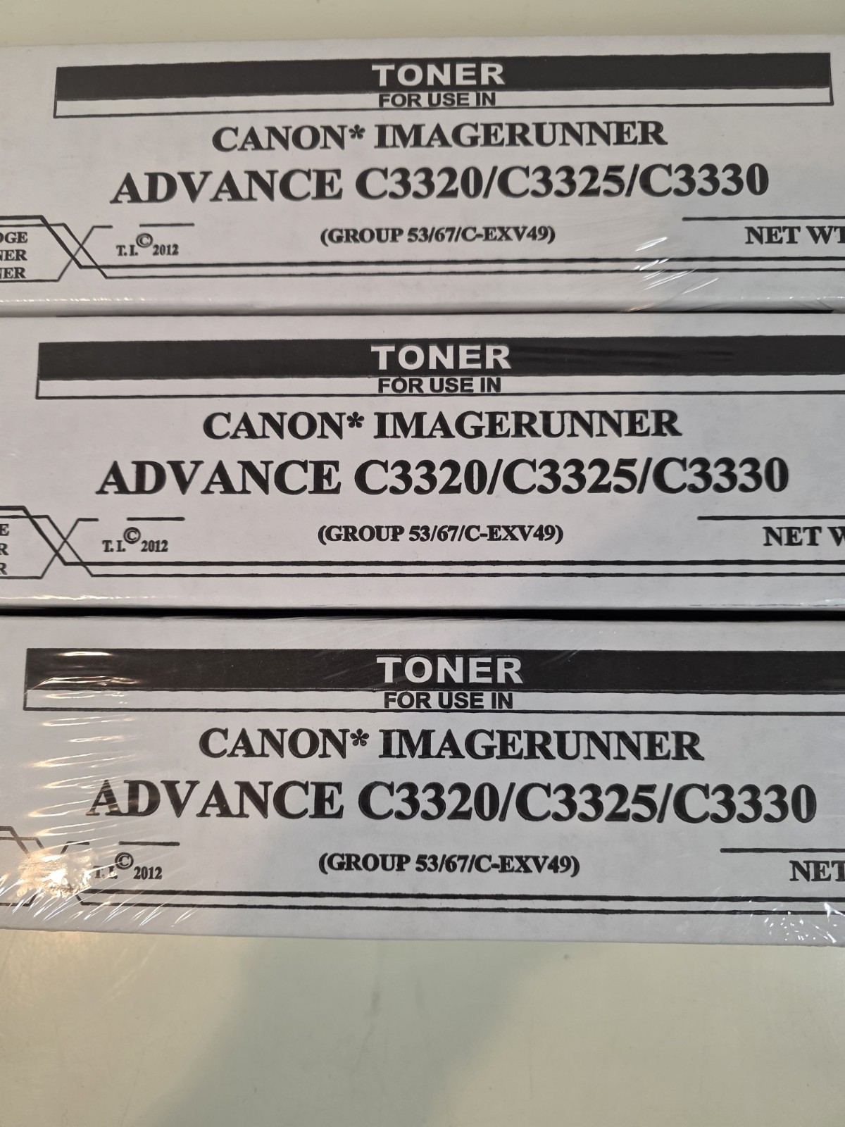 3 Canon Imagerunner Advance C3320/C3325/C3330 Black NEW SEALED