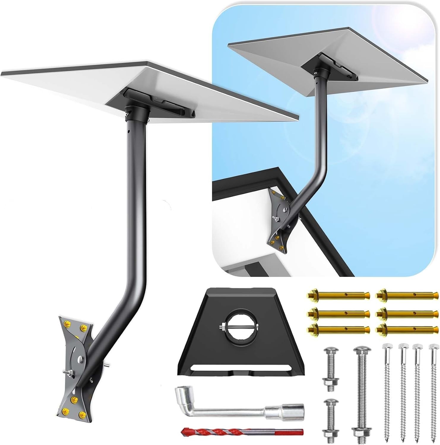 Durable Aluminum Wall/Roof Mount Kit for Starlink Standard 4/4X - Secure Fit
