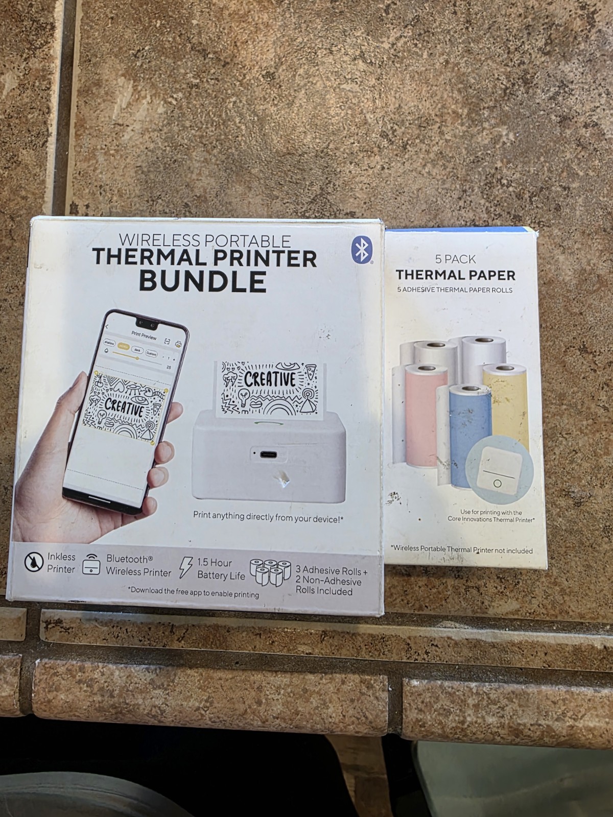 Core Innovations Wireless Mini Portable Thermal Printer Label Maker + Xtra Rolls